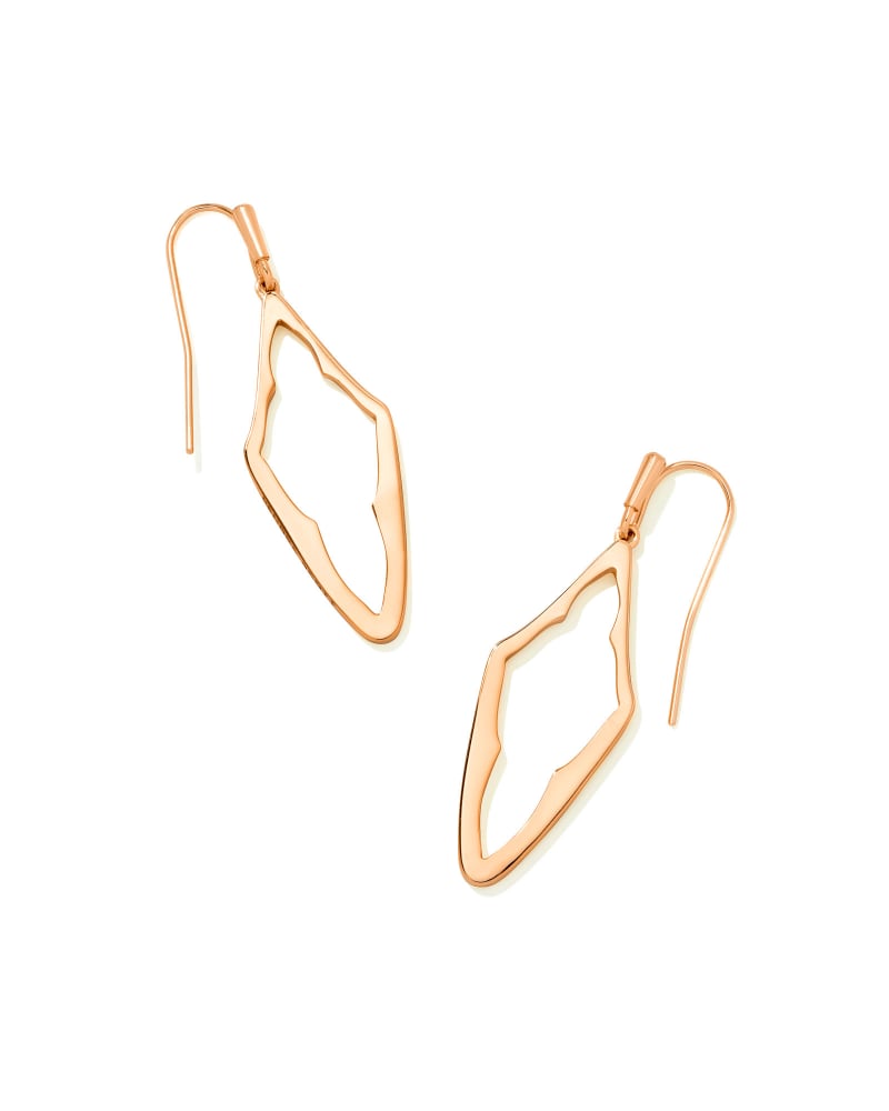 Elongated Abbie Open Frame Earrings in Rose Gold image number 0